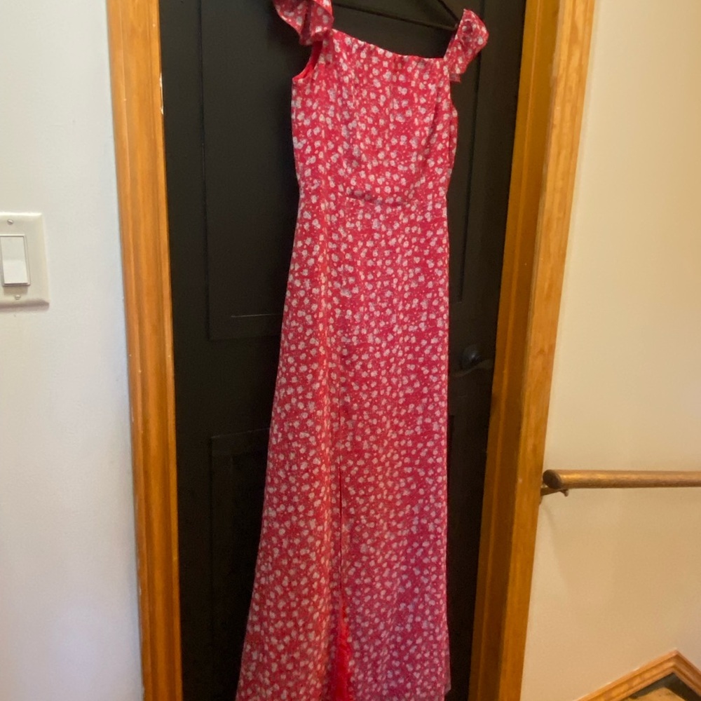 Tobi Red Floral Maxi Dress